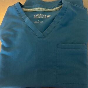 Fabletics Teal V-Neck Scrub Top